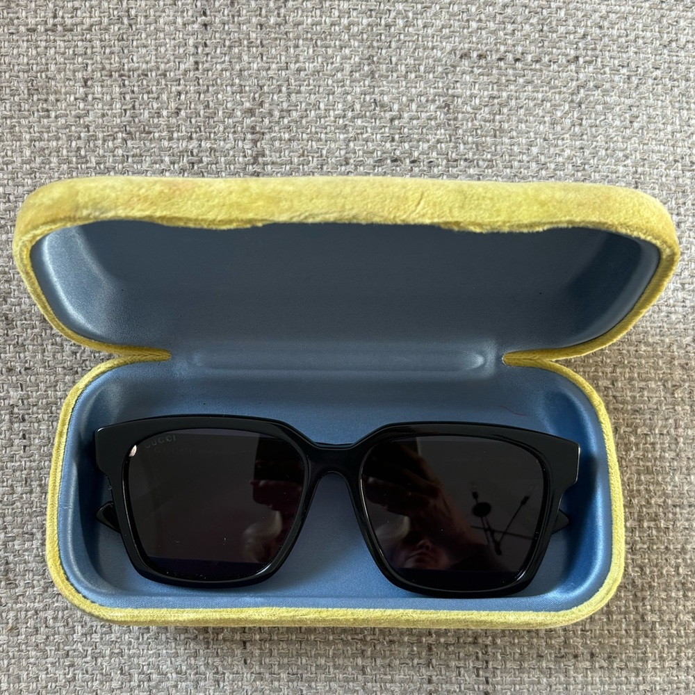 Gucci Black Square Rectangle Frame Sunglasses - image 2